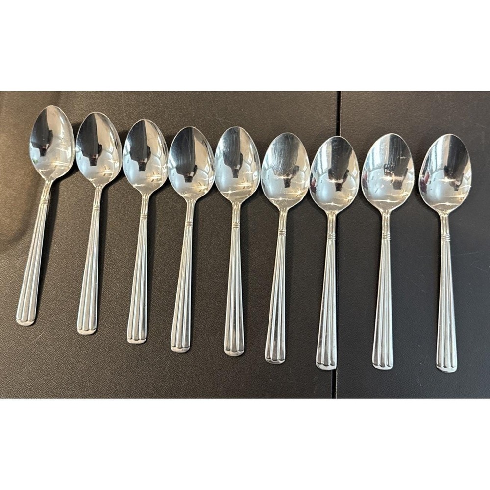 Wallace Centennial Soup Spoons Spoon 18/10 Stainless Steel Flatware Set Of 9